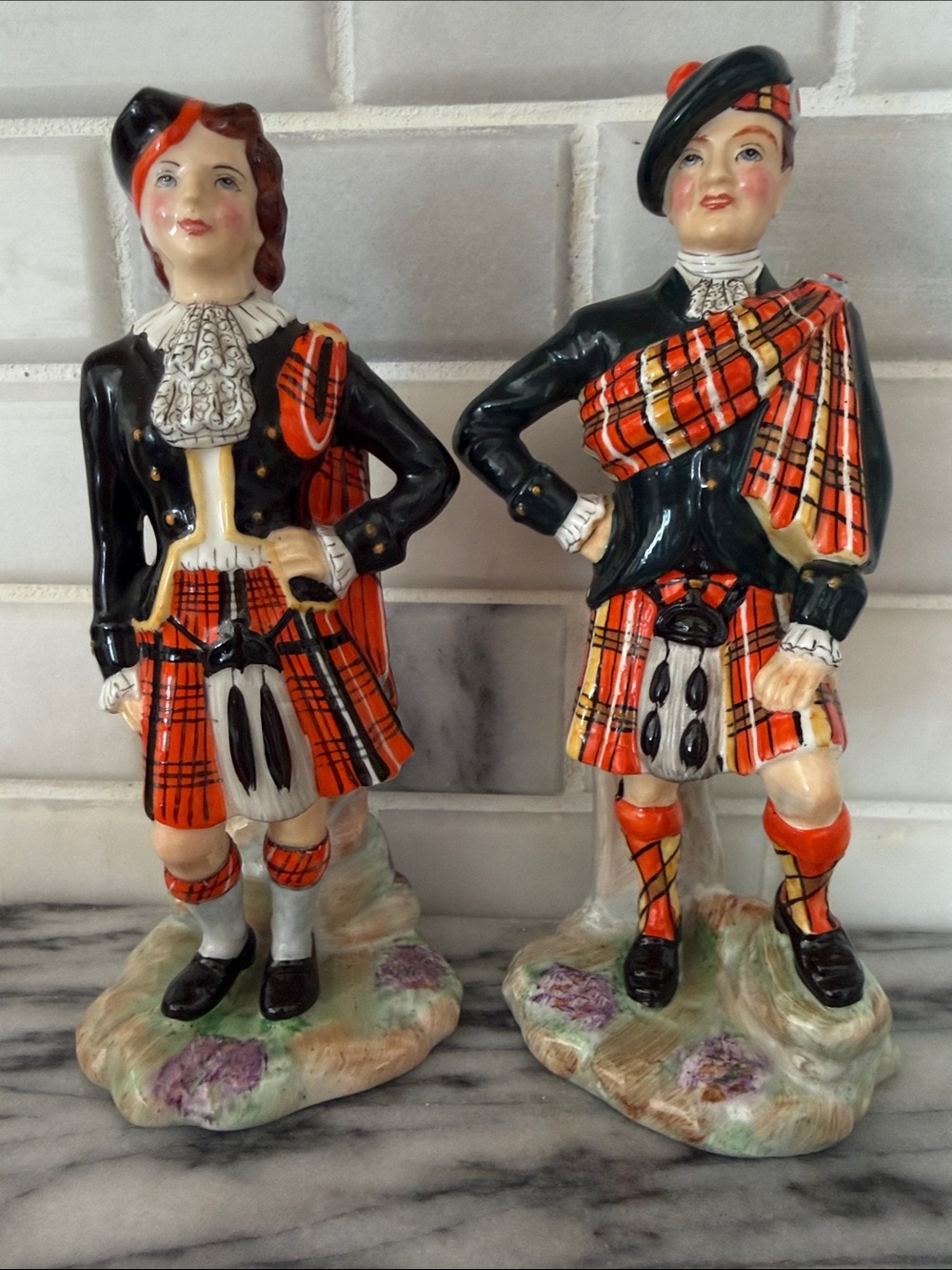 Vintage 60s 2 pc figures Stewart Royal Radnor bone china England